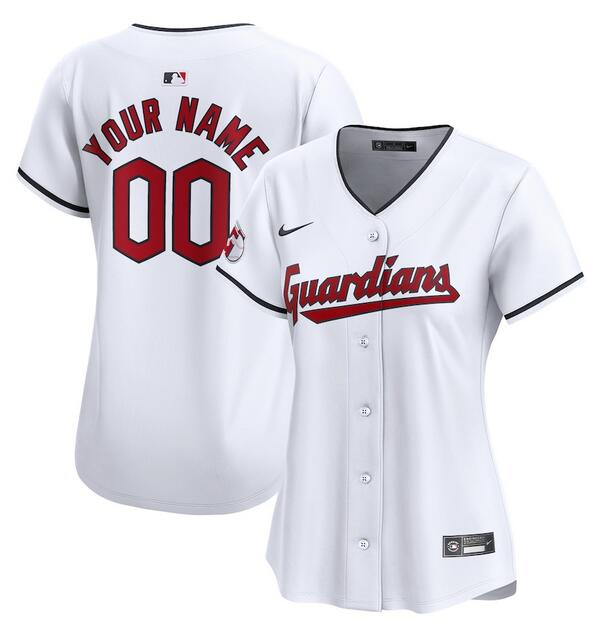 Women's Cleveland Guardians Active Player Custom White Home Limited Stitched Baseball Jersey